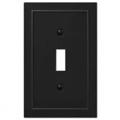 Bethany 1 Gang Toggle Metal Wall Plate - Black by AMERELLE