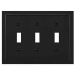 Bethany 3 Gang Toggle Metal Wall Plate - Black by AMERELLE