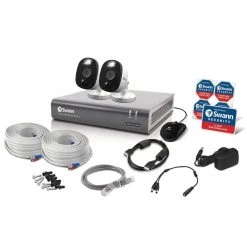 DVR-4580 4-Channel 1080p 1TB DVR Security System with Two 1080p Wired Bullet Cameras by Swann -AMERELLE Sales black white swann smart security cameras swdvk 445802wl us fa 1000