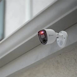 8-Channel 4K 2TB DVR Surveillance System with 4 Wired Bullet and 4 Wired Dome Enforcer Cameras with Loud Siren by Swann -AMERELLE Sales black white swann wired security camera systems dvk856804rl4de 4f 1000