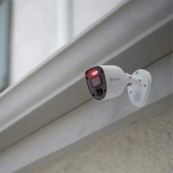 8-Channel 4K UHD 2TB DVR Security Camera System with 8 Wired Enforcer Bullet Cameras and Loud Siren by Swann -AMERELLE Sales black white swann wired security camera systems sodvk 856808rl 4f 1000