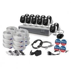 DVR-4580 16-Channel 1080p 1TB DVR Security Camera System with Twelve 1080p Wired Bullet Cameras by Swann -AMERELLE Sales black white swann wired security camera systems swdvk 1645812wl us 44 1000