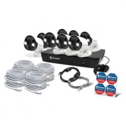 8-Channel 4K 2TB Surveillance System with 8 Cameras by Swann -AMERELLE Sales black white swann wired security camera systems swnvk 886808fb us fa 1000