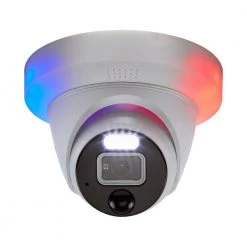 8-Channel 4K 2TB NVR Security Camera System with 4 PoE Pro Enforcer Advanced Analytics Dome Cameras and Loud Siren by Swann -AMERELLE Sales black white swann wired security camera systems swnvk 889804d 1f 1000