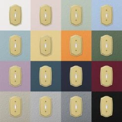 Vineyard 1 Gang Toggle Steel Wall Plate - Polished Brass by AMERELLE -AMERELLE Sales brass polished satin amerelle toggle light switch plates 159tbr 66 1000