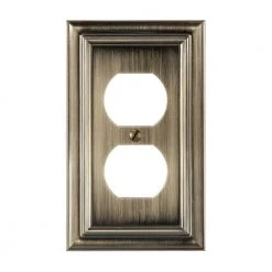 Continental 1 Gang Duplex Metal Wall Plate - Brushed Brass by AMERELLE