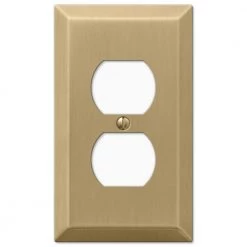 Metallic Brushed Bronze 1-Gang Duplex Outlet Steel Wall Plate (4-Pack) by AMERELLE