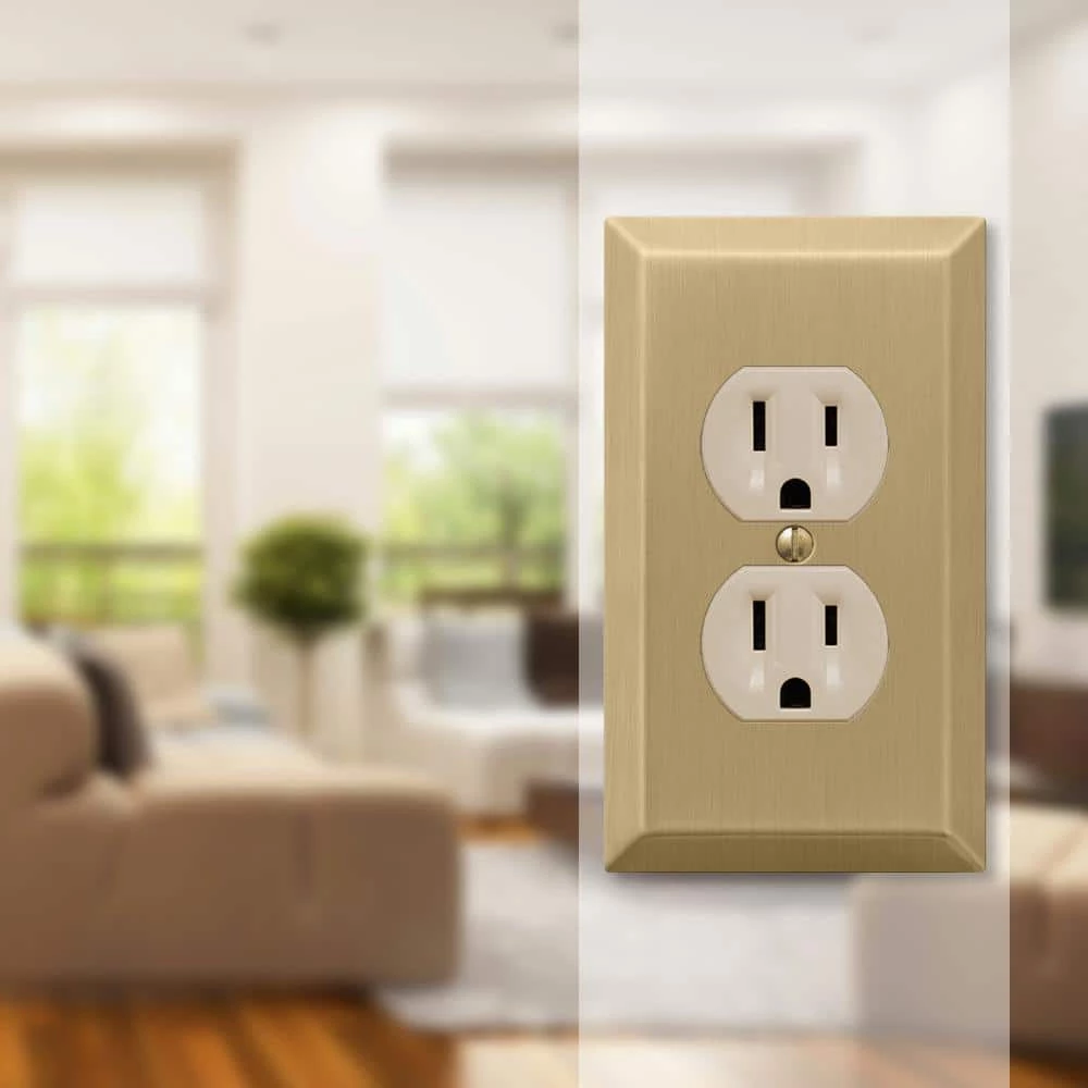 Metallic Brushed Bronze 1-Gang Duplex Outlet Steel Wall Plate (4-Pack) by AMERELLE 2 Metallic Brushed Bronze 1-Gang Duplex Outlet Steel Wall Plate (4-Pack) by AMERELLE - Image 2