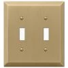Metallic 2 Gang Toggle Steel Wall Plate - Brushed Bronze by AMERELLE