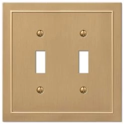 Bethany 2 Gang Toggle Metal Wall Plate - Brushed Bronze by AMERELLE