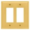 Moderne Wallplate 2 Rocker Steel Brushed Gold (1-Pack) by AMERELLE
