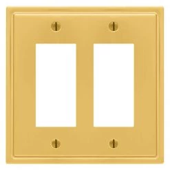 Moderne Wallplate 2 Rocker Steel Brushed Gold (1-Pack) by AMERELLE
