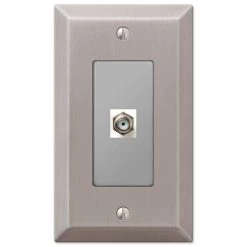 Metallic 1 Gang Coax Steel Wall Plate - Brushed Nickel by AMERELLE