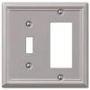 Ascher 2 Gang 1-Toggle and 1-Rocker Steel Wall Plate - Brushed Nickel by AMERELLE