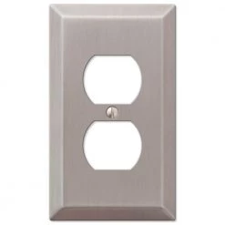 Metallic 1 Gang Duplex Steel Wall Plate - Brushed Nickel by AMERELLE
