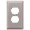 Metallic Brushed Nickel 1-Gang Duplex Outlet Steel Wall Plate (4-Pack) by AMERELLE