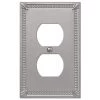 Imperial Bead 1 Gang Duplex Metal Wall Plate - Brushed Nickel by AMERELLE