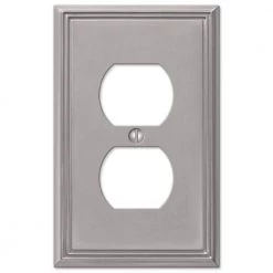 Rhodes 1 Gang Duplex Metal Wall Plate - Brushed Nickel by AMERELLE