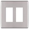 Kentley Screwless 2-Gang Decorator/Rocker Steel Wall Plate - Brushed Nickel by AMERELLE