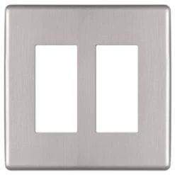 Kentley Screwless 2-Gang Decorator/Rocker Steel Wall Plate - Brushed Nickel by AMERELLE
