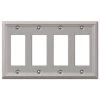 Ascher 4 Gang Rocker Steel Wall Plate - Brushed Nickel by AMERELLE