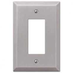 Oversized 1 Gang Rocker Steel Wall Plate - Brushed Nickel by AMERELLE