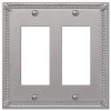 Imperial Bead 2 Gang Rocker Metal Wall Plate - Brushed Nickel by AMERELLE