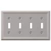 Ascher 4 Gang Toggle Steel Wall Plate - Brushed Nickel by AMERELLE