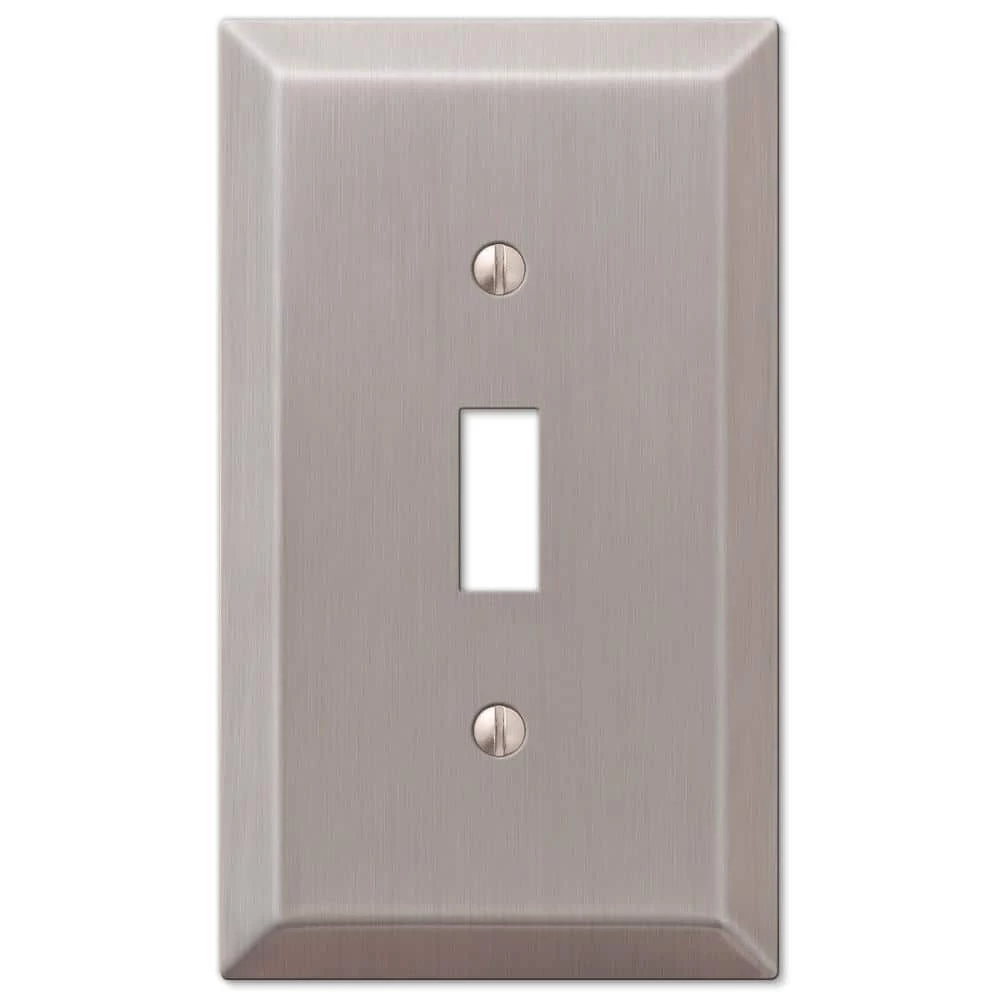 Metallic 1 Gang Toggle Steel Wall Plate - Brushed Nickel by AMERELLE 1 Metallic 1 Gang Toggle Steel Wall Plate - Brushed Nickel by AMERELLE