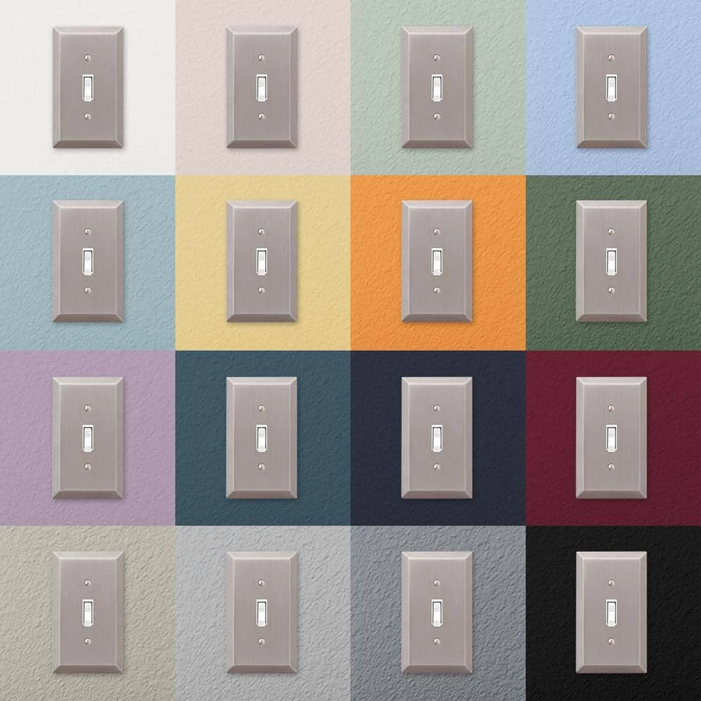 Metallic 1 Gang Toggle Steel Wall Plate - Brushed Nickel by AMERELLE 3 Metallic 1 Gang Toggle Steel Wall Plate - Brushed Nickel by AMERELLE - Image 3