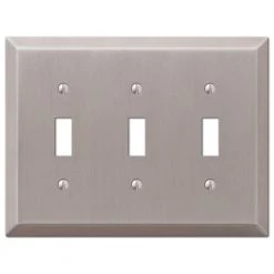 Metallic 3 Gang Toggle Steel Wall Plate - Brushed Nickel by AMERELLE