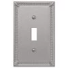 Imperial Bead 1 Gang Toggle Metal Wall Plate - Brushed Nickel by AMERELLE
