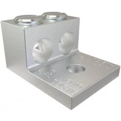 Aluminum Mechanical Lug, Conductor Range 1/0-14, 2 Ports, 1 Hole, 1/4 in. Bolt Size (4-Pack) by ILSCO