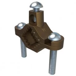 Permaground Brass Ground Clamp, Conductor Range 2-10, Pipe Sizes 1/2 in. to 1 in. (4-Pack) by ILSCO