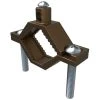 Permaground Brass Ground Clamp, Conductor Range 2-10, Pipe Sizes 1-1/4 in. to 2 in. by ILSCO