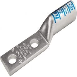 Surecrimp Copper Compression Lug Connector, Conductor Size 250, 2 Holes, Long Barrel (2-Pack) by ILSCO