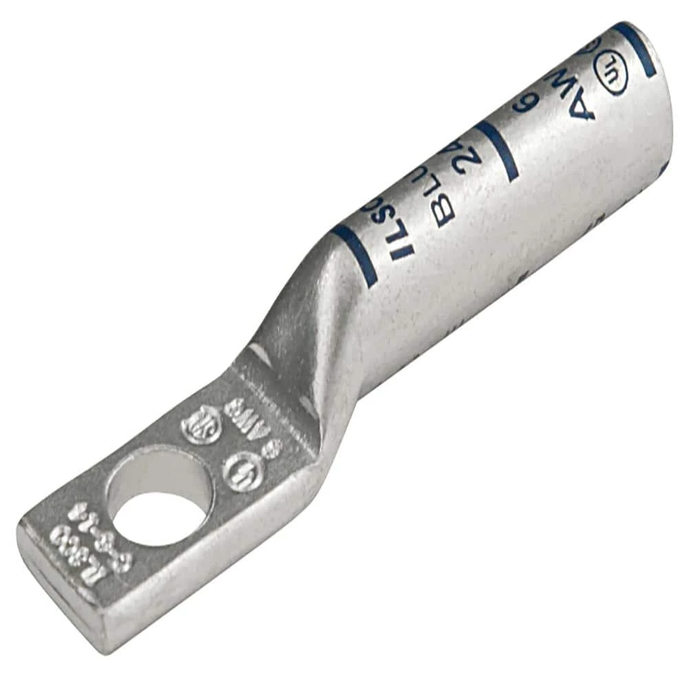 Surecrimp Copper Compression Lug Connector, Conductor Size 250, 1 Hole, Long Barrel (2-Pack) by ILSCO 1 Surecrimp Copper Compression Lug Connector, Conductor Size 250, 1 Hole, Long Barrel (2-Pack) by ILSCO