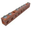 Copper Neutral Bar Connector, Conductor Range 4-14 Main, 6-14 Tap, 7 Ports by ILSCO