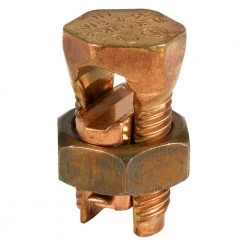 Copper Split Bolt Connector, Conductor Range for Equal Main and Tap 4 Sol to 8 Sol (3-Pack) by ILSCO
