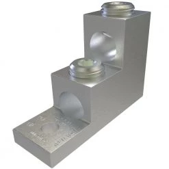 Aluminum Panelboard Lug, Dual Rated, Conductor Range 300-6, 2-Ports, 1 Hole, 5/16 in. Bolt Size, Tin Plated by ILSCO