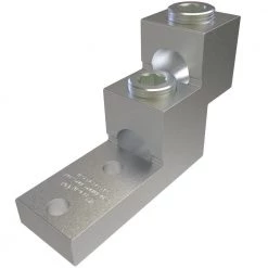 Aluminum Panelboard Lug, Dual Rated, Conductor Range 600-2, 2-Ports, 2-Holes, 3/8 in. Bolt Size by ILSCO