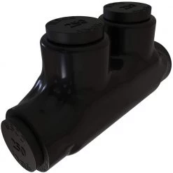 Nimbus Insulated Aluminum In-Line Splicer-Reducer Connector, Conductor Range 250-6, 2-Ports, Tin Plated by ILSCO