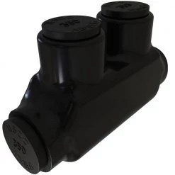 Nimbus Insulated Aluminum In-Line Splicer-Reducer Connector, Conductor Range 350-6, 2-Ports, Tin Plated by ILSCO