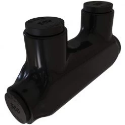 Nimbus Insulated Aluminum In-Line Splicer-Reducer Connector, Conductor Range 500-4, 2-Ports, Tin Plated by ILSCO