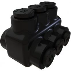 Nimbus Insulated Aluminum Multi-Tap Connector, Conductor Range 1/0-14, 3-Ports, Dual Sided Entry, Tin Plated by ILSCO