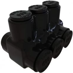 Nimbus Insulated Aluminum Multi-Tap Connector, Conductor Range 600-4, 3-Ports, Dual Sided Entry, Tin Plated by ILSCO