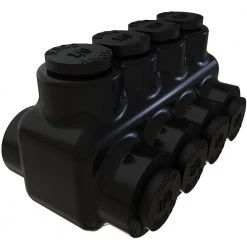 Nimbus Insulated Aluminum Multi-Tap Connector, Conductor Range 1/0-14, 4-Ports, Dual Sided Entry, Tin Plated by ILSCO
