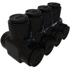 Nimbus Insulated Aluminum Multi-Tap Connector, Conductor Range 600-4, 4-Ports, Dual Sided Entry, Tin Plated by ILSCO