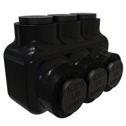 Nimbus Insulated Aluminum Multi-Tap Connector, Conductor Range 1/0-14, 3 Ports, Single Sided Entry, Tin Plated by ILSCO