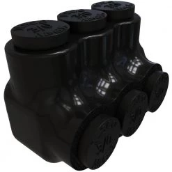 Nimbus Insulated Aluminum Multi-Tap Connector, Conductor Range 3/0-6, 3 Ports, Single Sided Entry by ILSCO